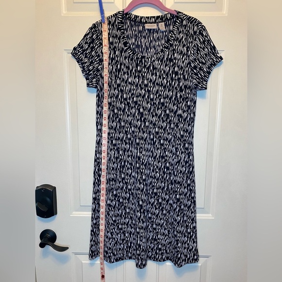 Chico's Easywear Black & White Print Stretch A-line Mini Dress Size 0 (S or 4) - Picture 10 of 11